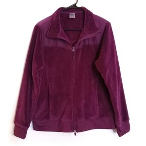 Athletic Works purple plush fleece zip up jacket size XL women's euc